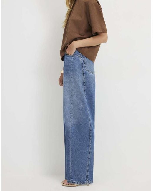 River Island Blue Oversized Barrel Leg Jeans
