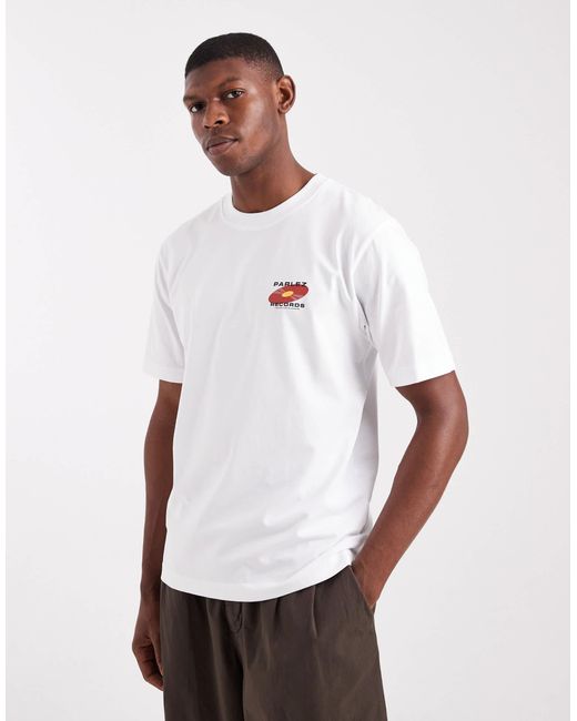 Record - t-shirt à logo et motif imprimé au dos Parlez pour homme en coloris White