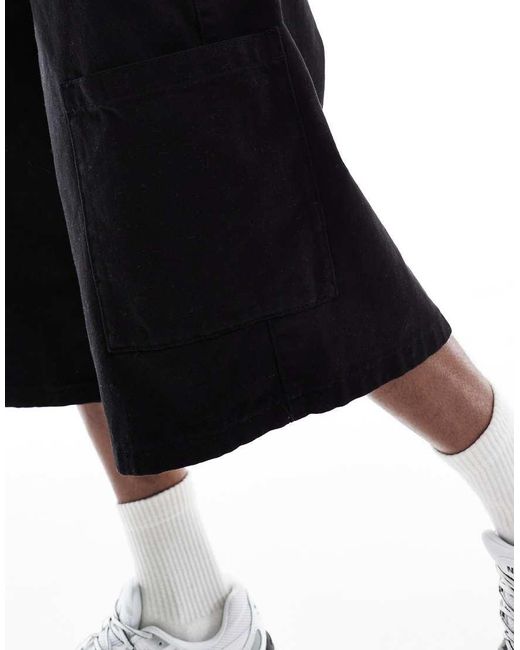 Pantaloncini Taglio Lungo Cargo Neri di ASOS in White da Uomo