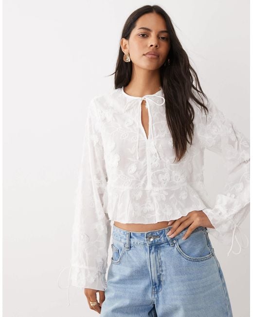 Mango White Lace Blouse
