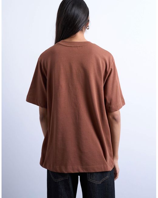 TOPSHOP Brown Premium Basic Short Sleeve Tee