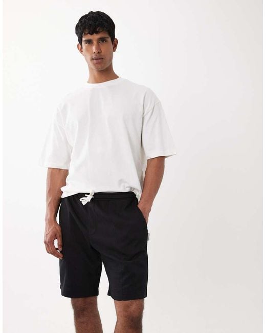 Jack & Jones White Pintuck Jersey Shorts for men