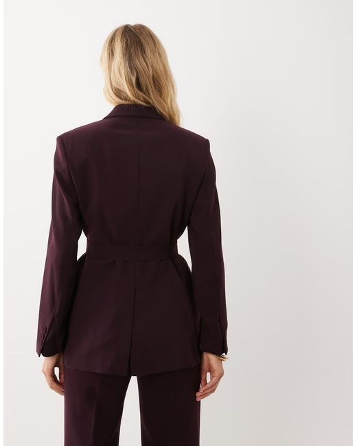 Mango Red Iguana Tie Waist Tailo Blazer Co-ord