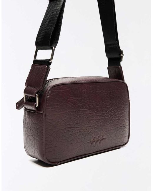 Bershka Red Embossed Star Crossbody Bag for men