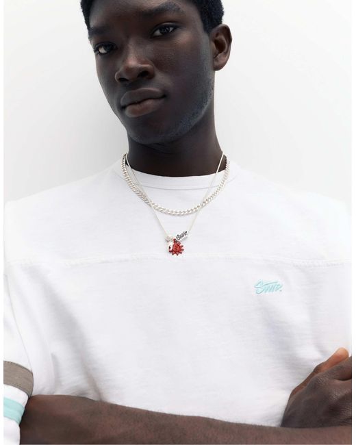 Stwd - collier double Pull&Bear pour homme en coloris Metallic