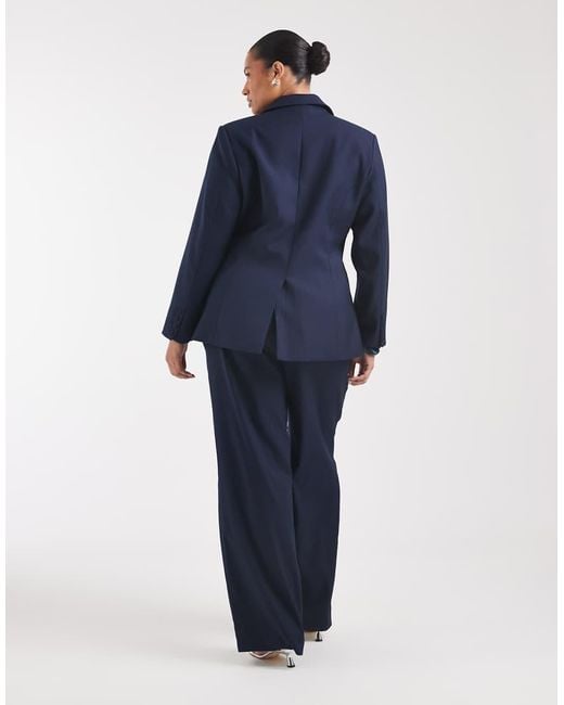 Vero Moda Blue Wide Leg Tailored Trouser Co-ord
