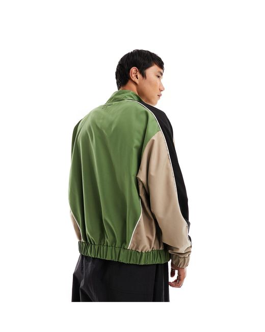 Collusion Green Track Jacket for men
