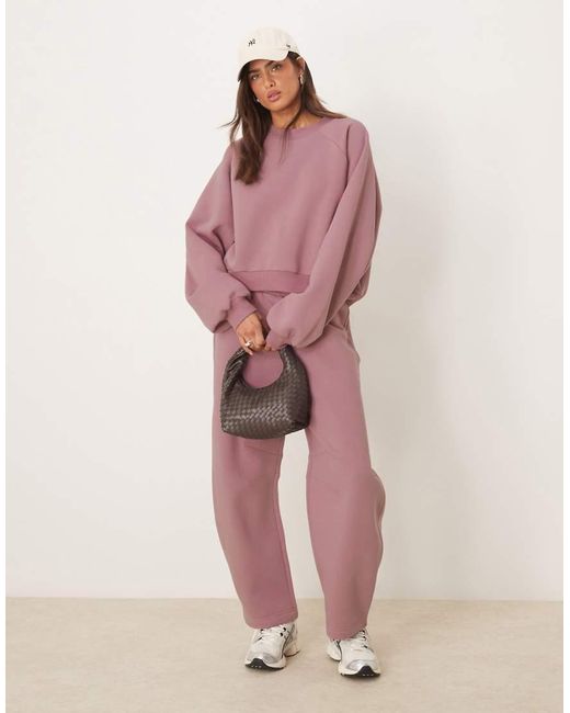 ASOS Pink Balloon Sleeve Sweat Co-ord