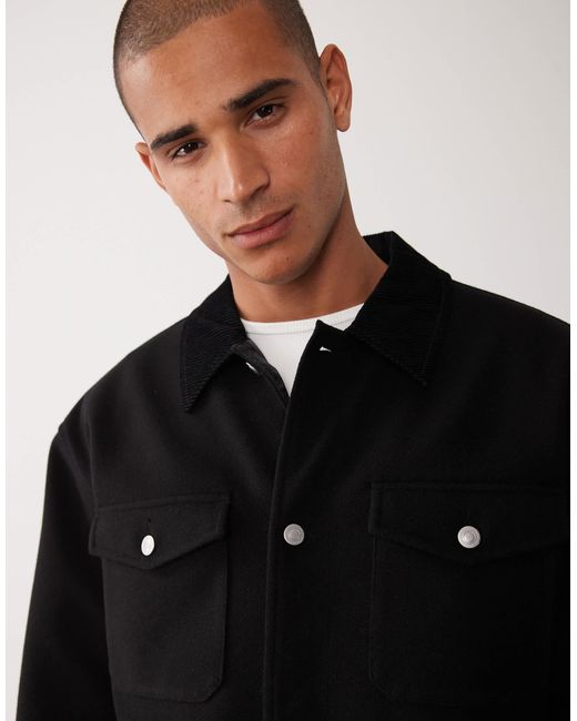 ASOS Black Oversized Barn Jacket for men
