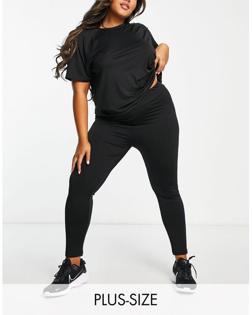 Threadbare Fitness Plus Gym leggings in Black