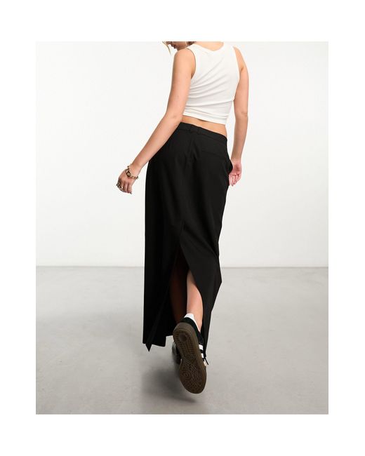 ASOS Black Column Maxi Skirt With Split