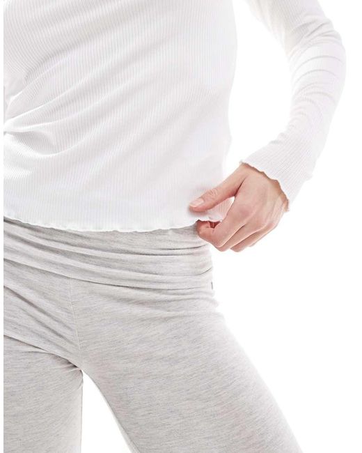 JJXX T-Shirt Met Lange Mouwen En Geschulpte Zoom in het White