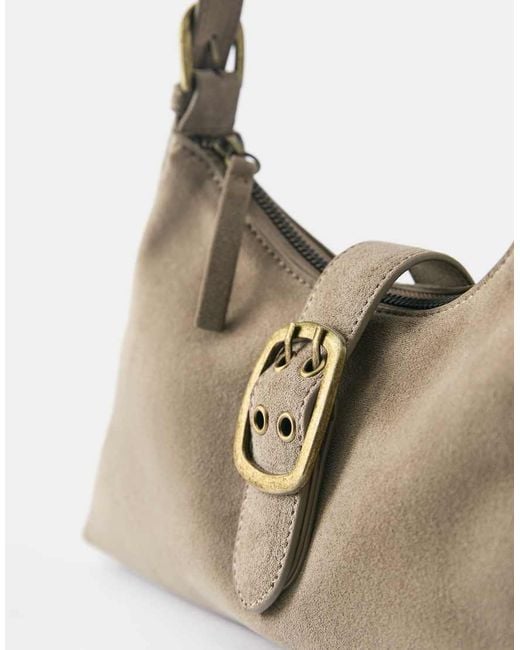 Pull&Bear Natural Buckle Shoulder Bag