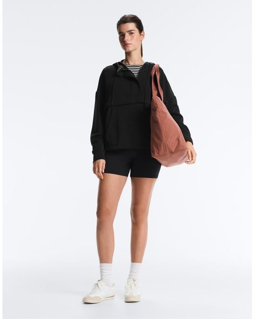 Oysho Black Soft Touchsweatshirt With Modal And Zip