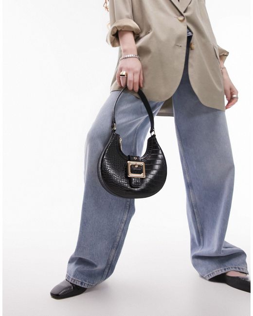 Suki Buckle Scoop Shoulder Bag in Black Lyst UK