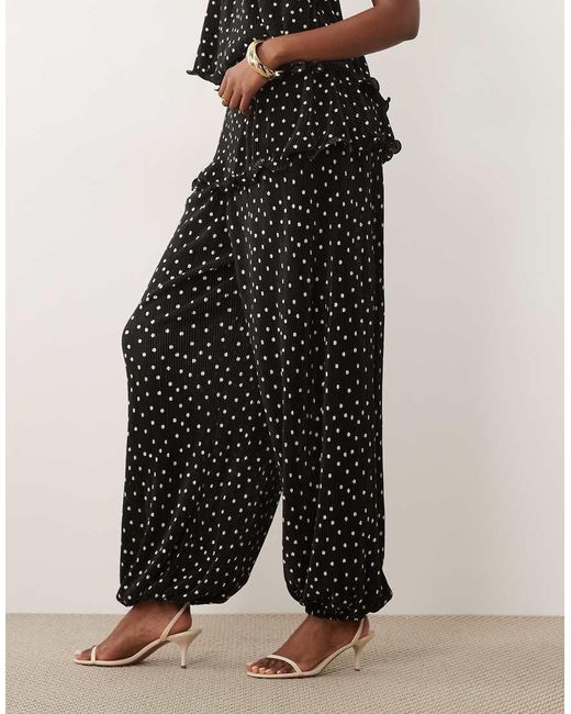 ASOS Multicolor Plisse Bubble Trousers With Skirt Overlay