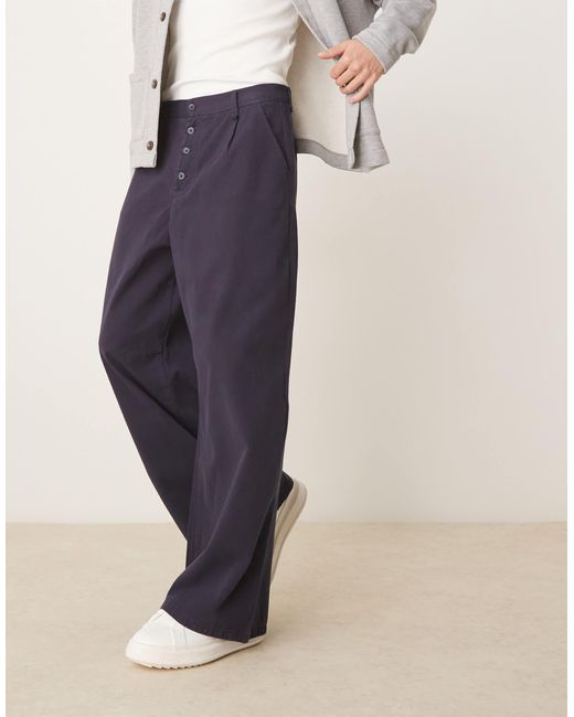 ASOS – horseshoe-hose aus twill in Blue für Herren