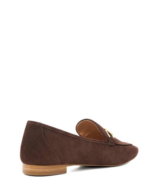 Dune Brown Grained Loafers