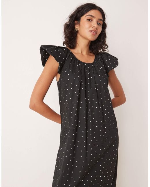 Y.A.S Black Polka Dot Midi Dress