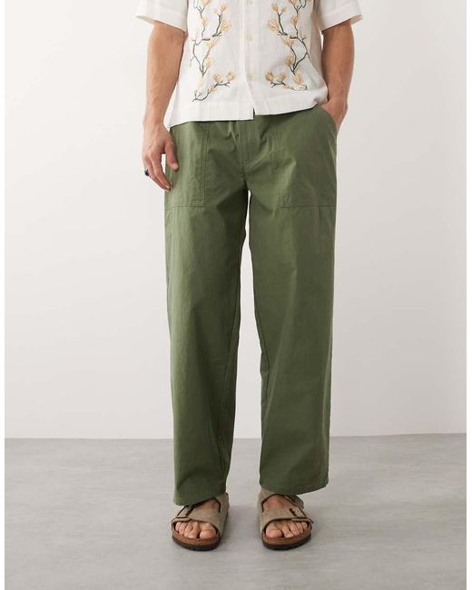 Stan Ray Green Elasticated Waist baggy Pants for men