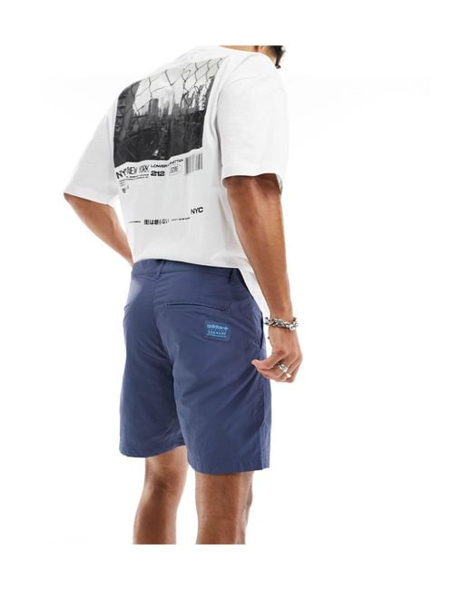 Adidas Originals Blue Woven Chino Shorts for men