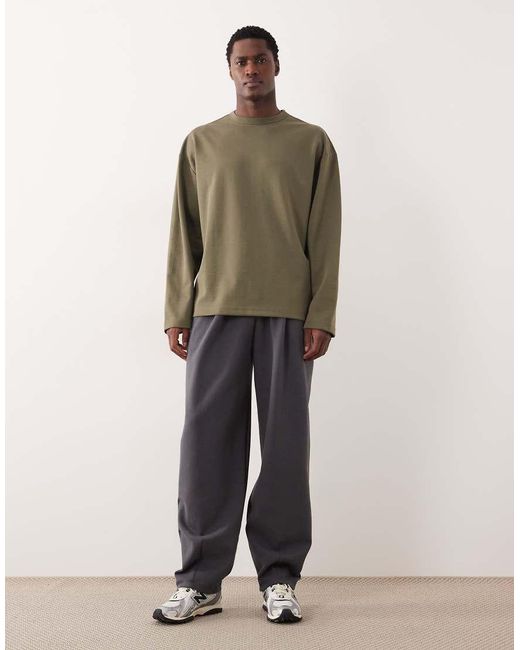 ASOS Green Breathemax Heavyweight Oversized Long Sleeve T-Shirt for men