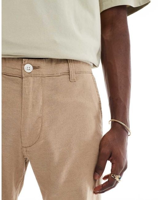 Jack & Jones Natural Linen Mix Short for men