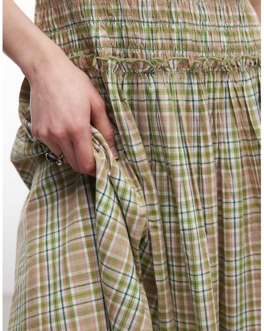 Collusion Natural Shirred V-neck Maxi Dress