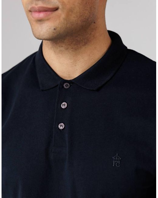 French Connection Blue Cotton Polo Shirt And Shorts Co Ord Set for men