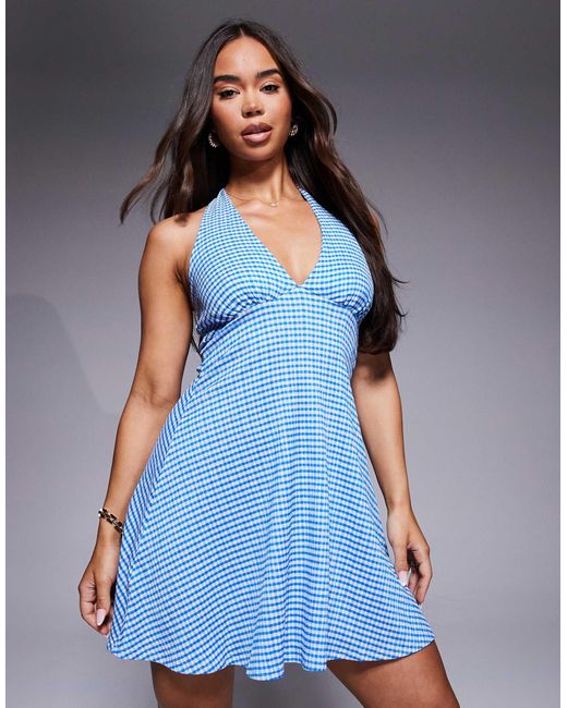 River Island Blue – minirock mit vichy-karo