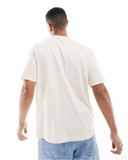 Camiseta extragrande en hueso New Look de hombre de color White