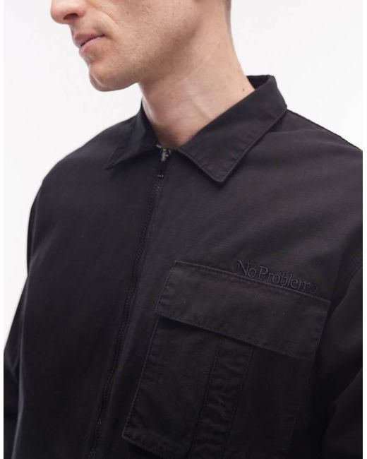 No Problemo Blue Ripstop Cargo Shirt for men
