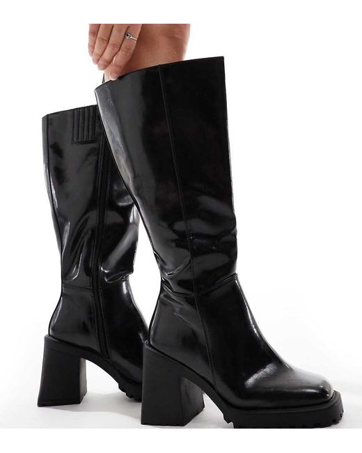 Raid Wide Fit Black Mayah Knee Boots