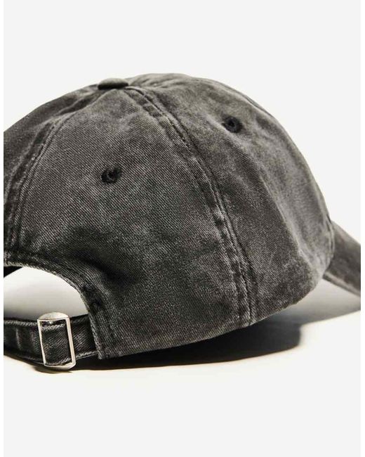 Bershka Gray Embroidered Cap for men