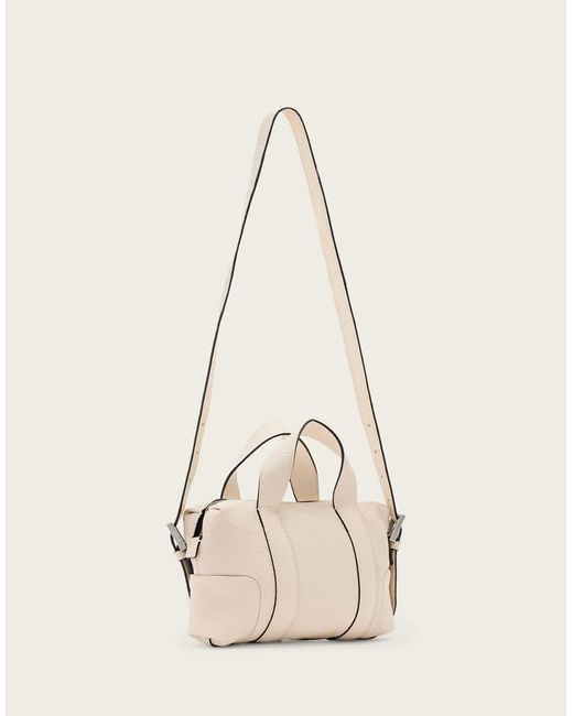 AllSaints Natural Ares Compact Leather Crossbody Bag