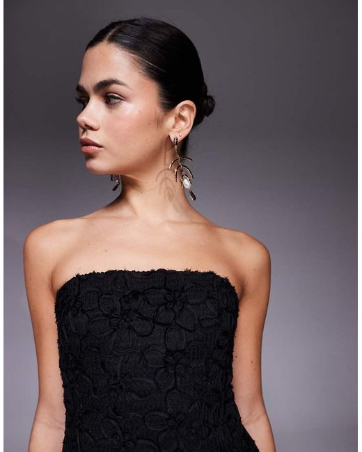 Bardot Gray Karoline Strapless Textured Mini Dress