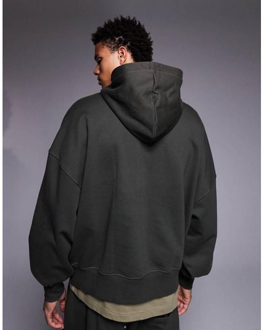 ASOS Gray Premium Heavyweight Oversized Hoodie for men