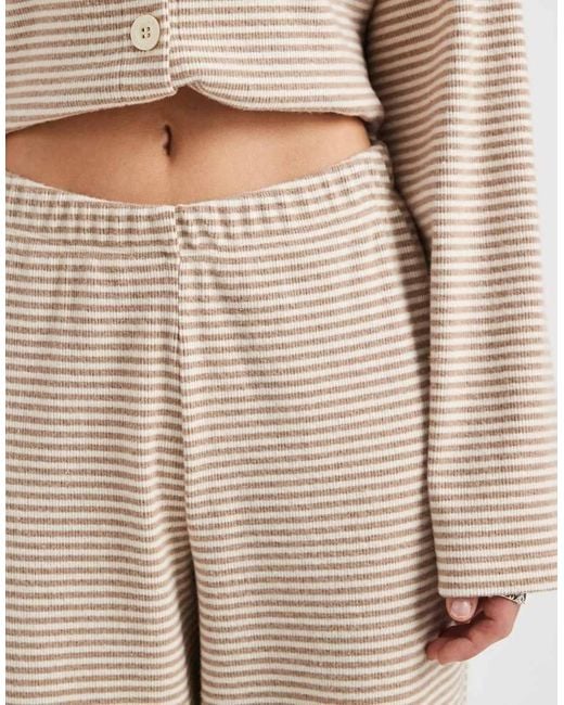 Miss Selfridge Natural Brushed Wide Leg Trousers