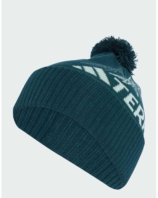 Adidas Originals Blue Terrex Xploric Pom Pom Beanie