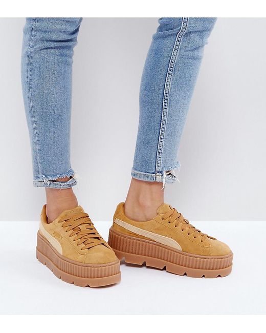 Charlotte Bronte Nuchter Grondig PUMA X Fenty Suede Creepers In Sand in Natural | Lyst UK