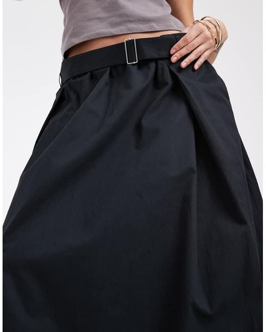 ONLY White Pleated Maxi Skirt With Belt