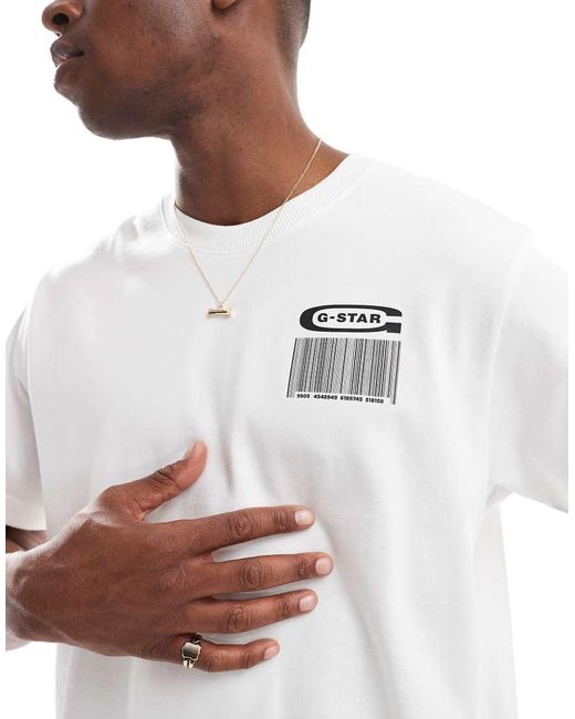 G-Star White Oversized T-shirt for men