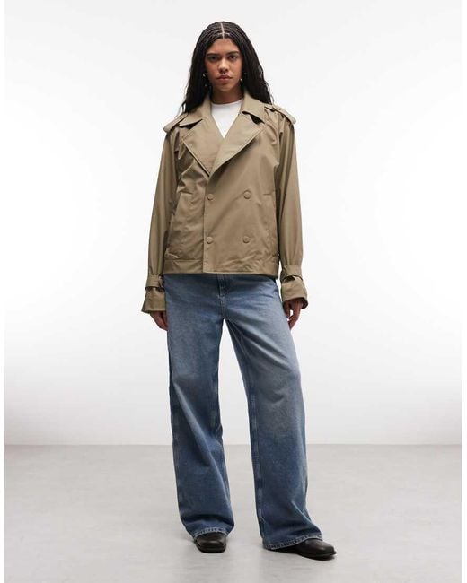 Rains Natural 12610 Waterproof Double Breasted Short Trench Coat