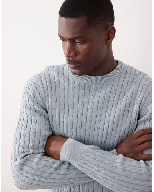 Mango Gray Cable Knit Jumper for men