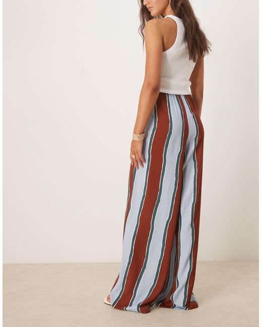 ASOS Multicolor – hose aus leinenmix mit en breiten streifen und elastischem bund
