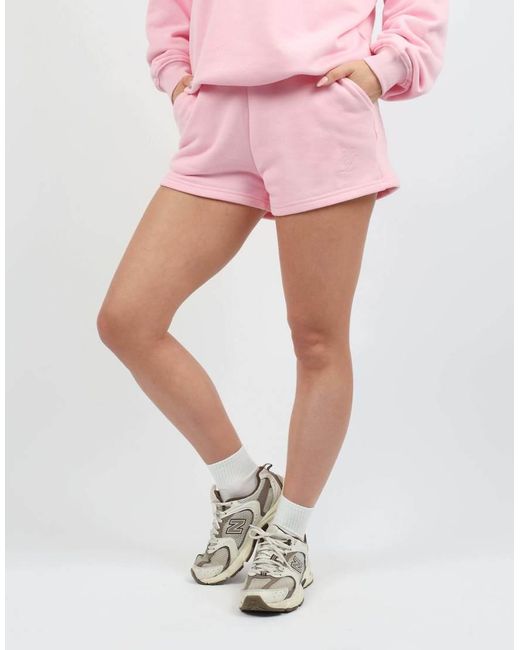 SIMMI Pink Embroidered Logo Jersey Shorts