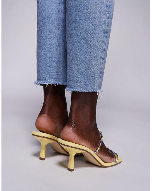 Public Desire Blue – suvi – verzierte riemchen-sandaletten