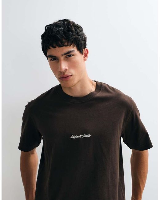 Jack & Jones Black Central Logo T-shirt for men