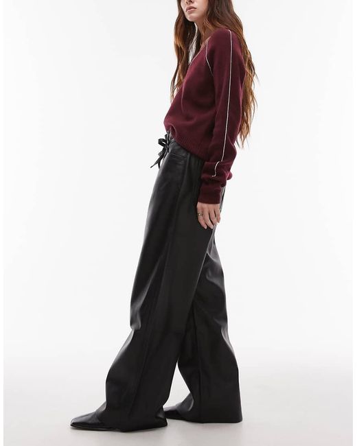 Levi's Black Xl Straight Loose Fit Faux Leather Jeans