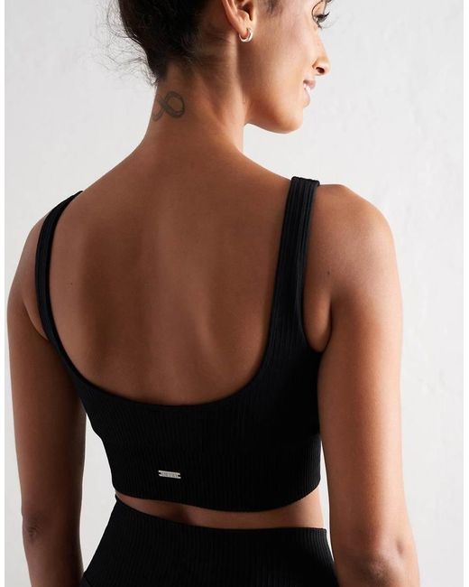 Aim'n Black Ribbed Seamless Bra